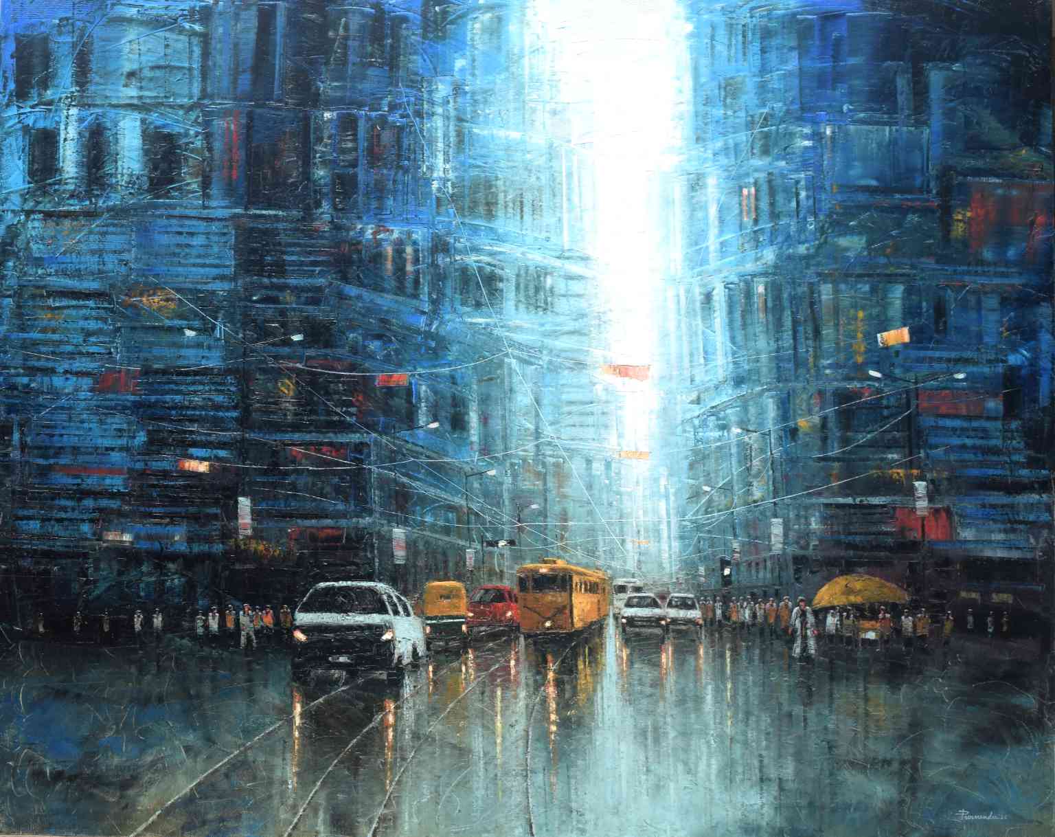 Kolkata in Blue Rain