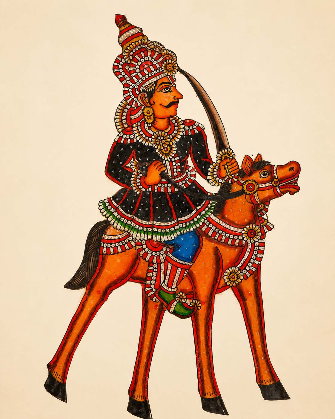 Sri Kalki Avatara – Traditional Tholu Bommalata Leather Puppet