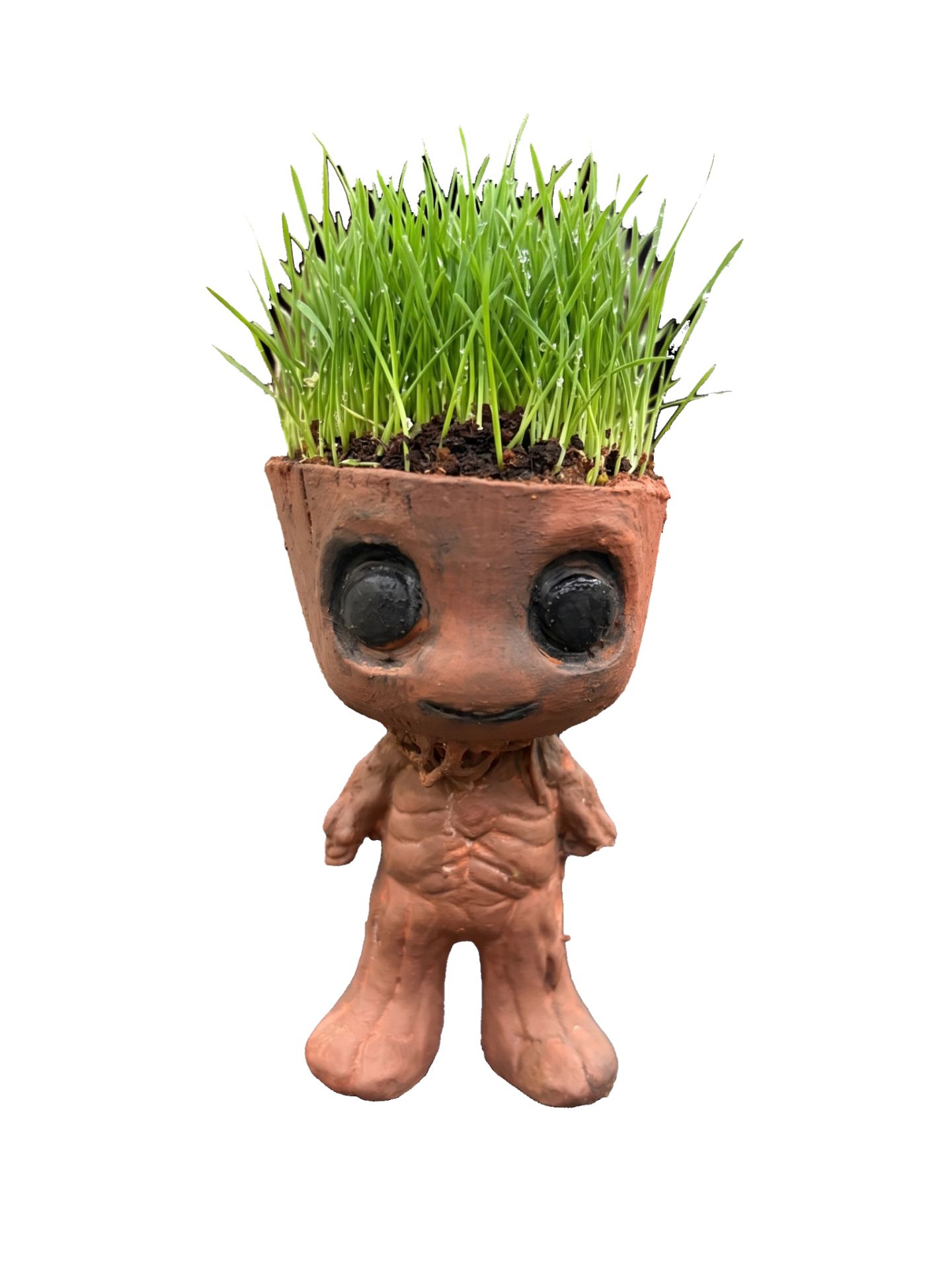 Mini Groot Planter – Living Grass Head Figurine