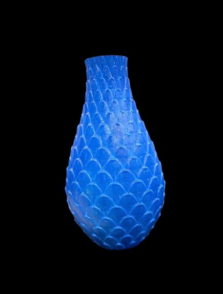 Textured Blue Vase | Decorative Sculpted Vase | Modern Home Decor Accent
