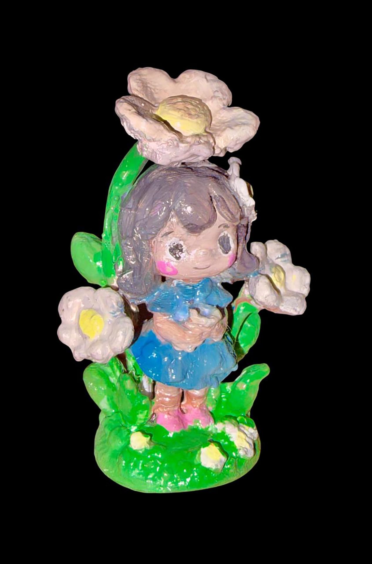 Flower Garden Girl – Whimsical Miniature Sculpture