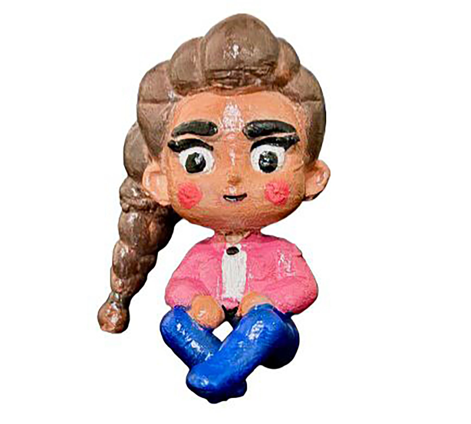 Cozy Girl Miniature – Seated Character Figurine