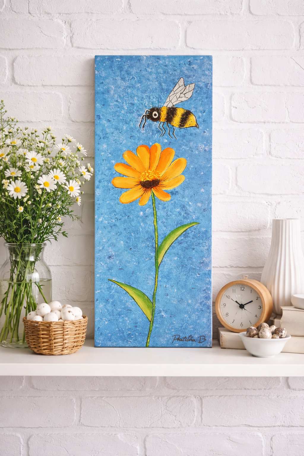 Golden Bloom With Busy Bee Harmony